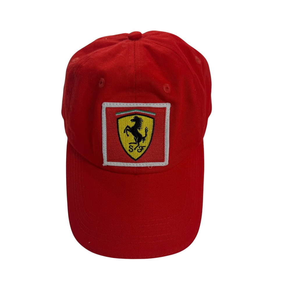Ferrari F1 Official Product Red Racing Hat Scuderia Shield OS Y2K Hologram Tag